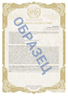 Образец Приложение к СТО 01.064.00220722.2-2020 Кашары Сертификат СТО 01.064.00220722.2-2020 