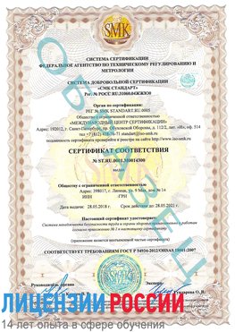 Образец сертификата соответствия Кашары Сертификат OHSAS 18001