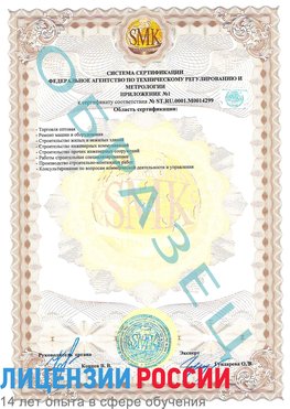 Образец сертификата соответствия (приложение) Кашары Сертификат ISO 14001